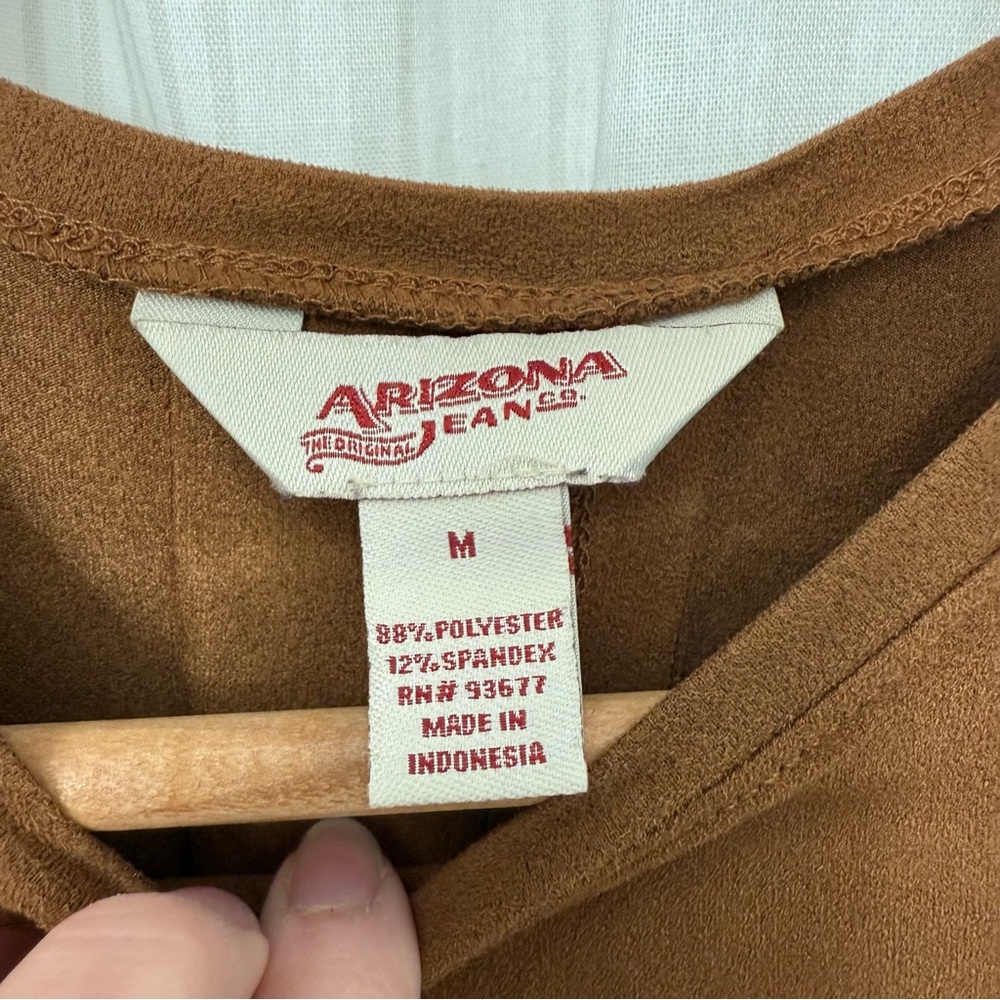 Arizona Jeans Co. Brown Suede Wrap Back Tank - Picture 3 of 5